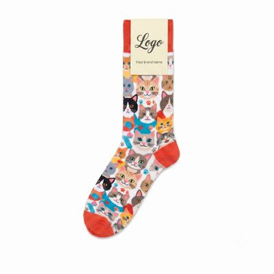 Custom Cat Portrait Print Socks - Detail A